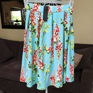 NWT Doublju sz medium blue floral print skirt